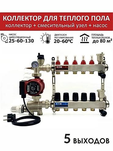 печки для отопление: Коллекторный узел для водяного теплого пола: коллектор + смесительный — 1