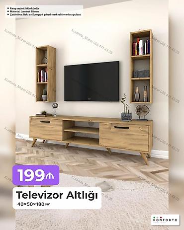 Ev və bağ: Televizor altlığı – 40×50×180 sm - Material: 18 mm laminat - Rəng — 1