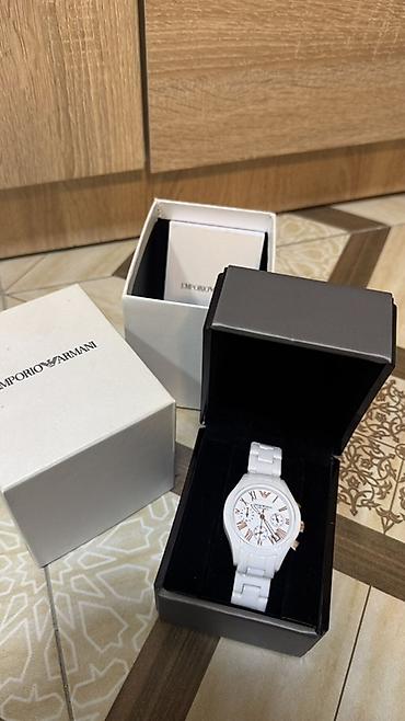 mis qolbaq: Emporio Armani qadın qol saatı A-klass yeni qutulu - Rəng: tam ağ — 2