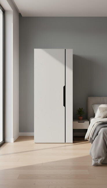 otag qaplari: Minimalist iki qapılı şkaf - Dizayn: Sadə və modern xəttlər