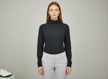 czarne t shirty z długim rękawem: Golf damski, rozmiar S