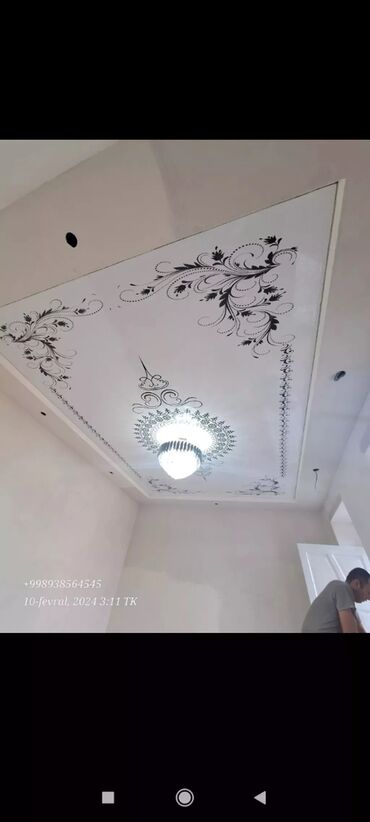 Натяжной потолок: Натяжной потолок Глянцевое, Матовое, 3D потолки Гарантия, Бесплатная консультация, Бесплатный замер — 5