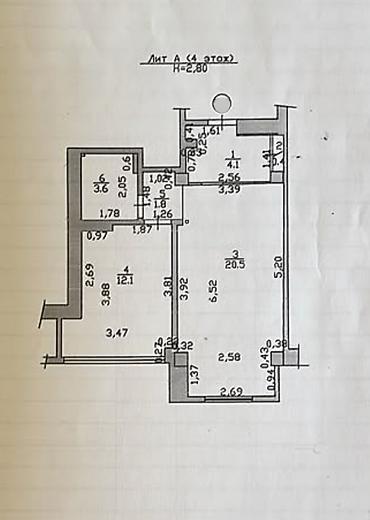 12: 1 комната, 43 м², Асанбай мкр Индивидуалка, 4 этаж — 6