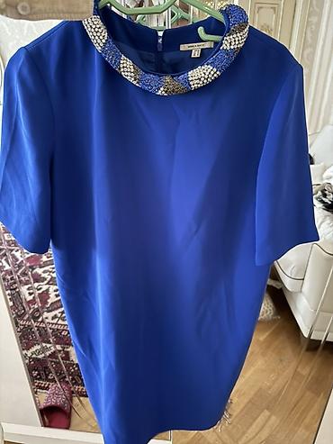 Monica Ricci markalı zərif qadın donu. - Rəng: parlaq kobalt mavi -