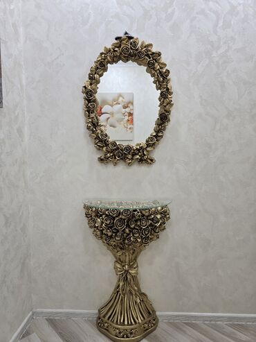 Süni güllər: Güzgü Divar üçün, Oval, Dekorativ, Naxışlı