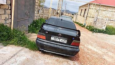bmw e36 kuza: BMW 3 Series E36 sedan, qara rəng. - Kuzov: aerodinamik body-kit, ön — 4