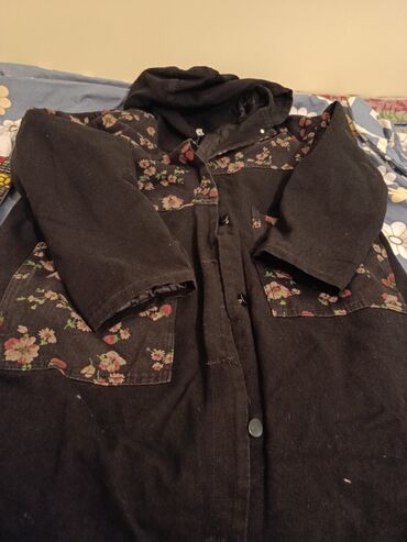 стильные украшения из кожи: Пальто, Короткая модель, С капюшоном, 7XL (EU 54)