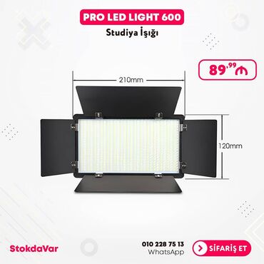 canon adapter: 🔥🔥 "PRO LED LIGHT KIT 600" Studiya İşığı ✅ Çəkisi: 0,8 kq ✅ Rəng