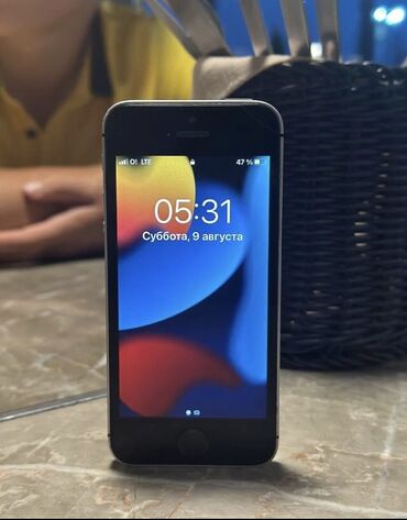 сигнализация на авто: IPhone SE, Колдонулган, 64 ГБ, Space Gray, Заряддоочу түзүлүш, 95 %