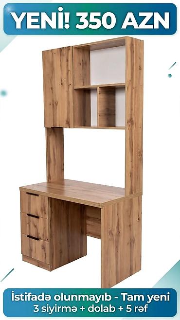 pismini: Düz masa, Stulsuz, Polkalı, Siyirməli, Teksturalı laminat — 5
