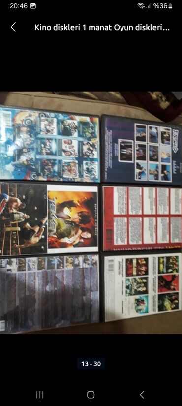 CD, DVD disklər və kassetlər: 30 azn 100 film diskler — 19