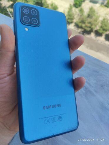 işlənmiş samavar: Samsung Galaxy A12, 64 ГБ, цвет - Голубой, Гарантия, Сенсорный, Отпечаток пальца