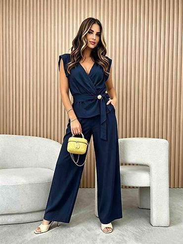 madame coco sid: Elegantnan komplet – bluza na preklop i široke pantalone 3000 din S M — 8