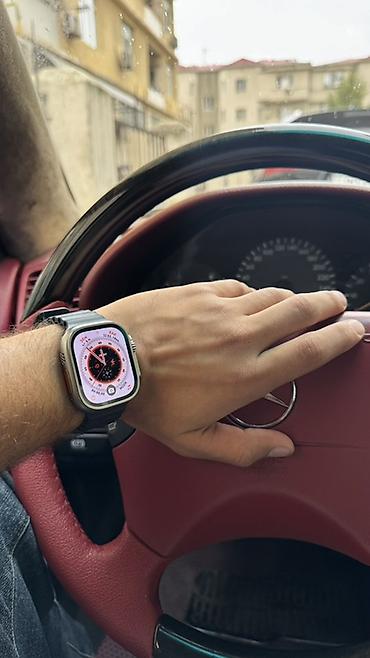 timex saat: Apple Watch Ultra (49 mm) – titan korpus və Ocean Band tipli qara — 2