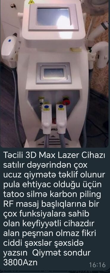 memethol sprey qiyməti: Kosmetolog avadanlığı 3D MAX lazer cihazı üstündəki qiymətlərə