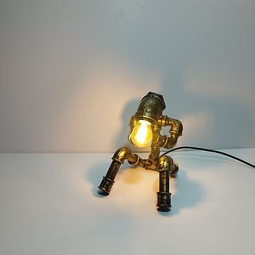 Декоративные настольные светильники: Настольные лампы в стиле стимпанк/лофт из металлических сантехнических — 3