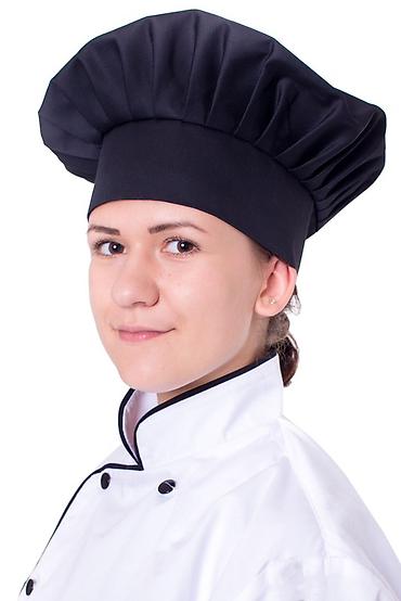 кокошник: Кокошник-поварской колпак классический, черный - Модель: высокий — 1