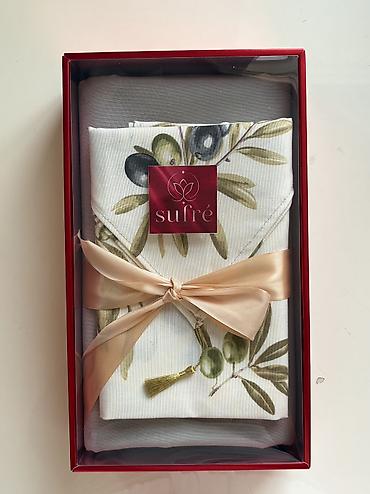 first home tekstil: Sufré brendinin hədiyyə qutusunda süfrə dəsti -Ölçülər Süfrə-250x150sm — 2