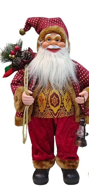 Товары для праздников: Новогодняя фигурка Деда Мороза, высота 60см интерьерное украшение. - — 5