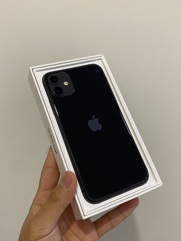 Apple iPhone: IPhone 11, Б/у, 64 ГБ, Черный, Зарядное устройство, Чехол, Коробка, 73 %