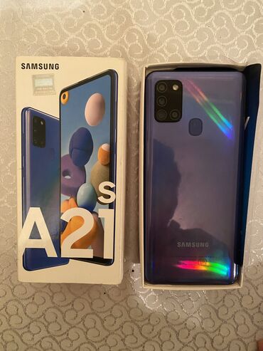 Samsung: Samsung Galaxy A21S, 32 GB, rəng - Mavi, Barmaq izi