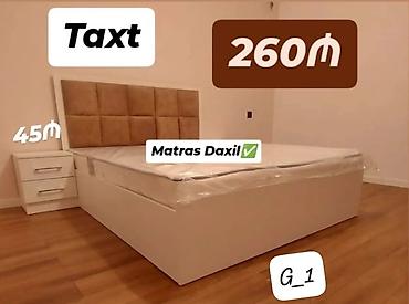 Taxt – Matras daxil - Rəng: ağ korpus, qəhvəyi yumşaq başlıq (kvadrat