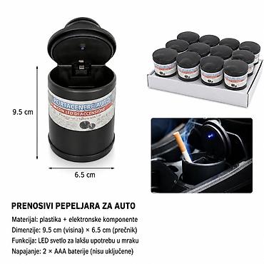KMT auto pepeljara 2001093 Prenosiva pepeljara za automobil sa LED