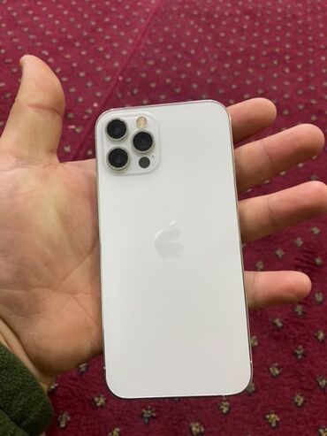 12 про: IPhone 12 Pro, Б/у, 128 ГБ, Белый, Защитное стекло, Чехол, 78 %