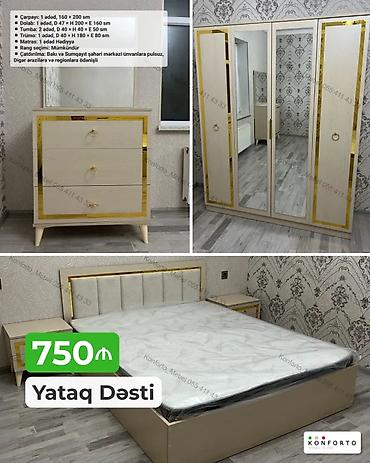 Мебель на заказ: Yataq Dəsti – 2 model seçimi Model 1 – Ağ klassik - Komplekt — 2