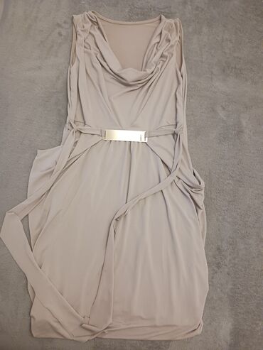 pamučne haljine za plažu: M (EU 38), L (EU 40), XL (EU 42), color - Beige, With the straps