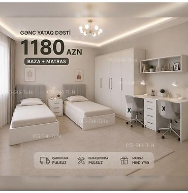 Gənc yataq dəsti – baza + matras ilə Qiymət: 1180 AZN Dəst tərkibi: - lalafo.az -da Gənc yataq dəsti – baza + matras ilə Qiymət: 1180 AZN Dəst tərkibi: -