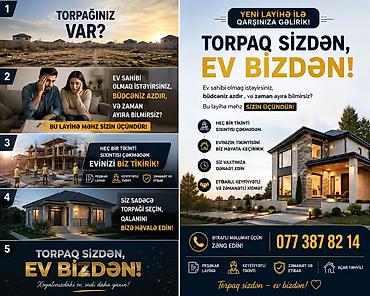 reklama bax pul qazan: Xidmət: “Torpax sizdən – ev bizdən” layihəsi Təsvir: - Torpaq sahəniz — 1