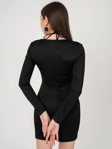 Бальное платье, Короткая модель, цвет - Черный, 3XL (EU 46), На заказ