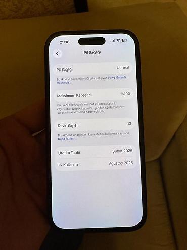 Apple iPhone: IPhone 15, 128 GB, Qara, Zəmanət, Barmaq izi, Sənədlərlə — 6