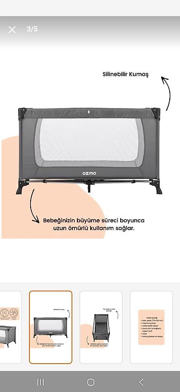 Ev və bağ: Ozmo park yataq – 70×120 sm ölçüdə, portativ və praktik beşik/oyun — 2