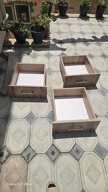 Ofis mebeli: Mebel dəsti – resepsiyon/iş masası və dolab-modullar - Material: ağac — 3