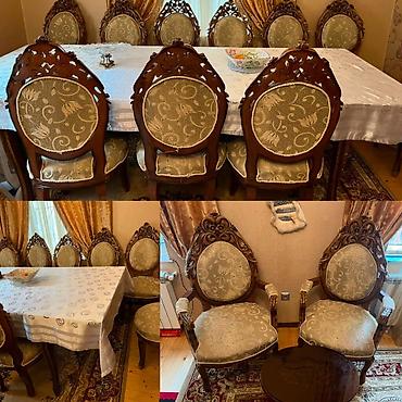 Masa desti. 500azn. el işi. Temız taxta. 10 stulla ünvan