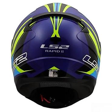 Oprema za bicikliste: LS2 Rapid II integralna kaciga – sportski dizajn, plavo/žuto/neonski — 4