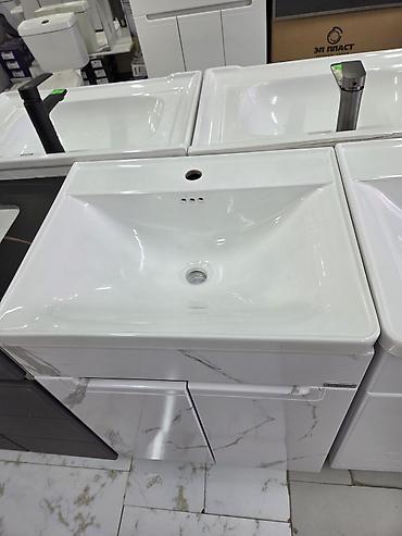 silver kitchen: Тумба с раковиной для ванной, расцветка «белый мрамор». - — 2