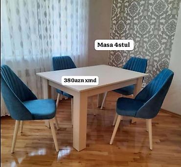 Mətbəx/Qonaq otağı dəsti – masa + 4 stul - Dəst: 1 ədəd düzbucaqlı lalafo.az -da Mətbəx/Qonaq otağı dəsti – masa + 4 stul - Dəst: 1 ədəd düzbucaqlı