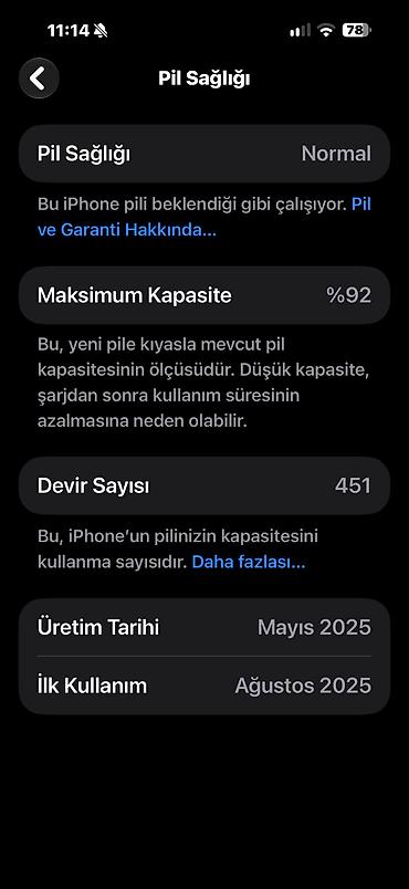 15 iphone: IPhone 16 Pro Max, 256 GB, Barmaq izi, Simsiz şarj, Face ID — 8
