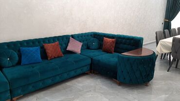 Qab-qacaq və mətbəx ləvazimatları: Künc divan, İşlənmiş, Açılmayan, Bazasız, Vеlur parça