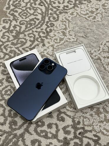 Apple iPhone: IPhone 15 Pro Max, Б/у, 256 ГБ, Blue Titanium, Коробка, 93 %