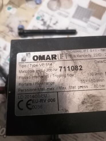 Ostali alati i mašine: OMARLIFT S.r.l. – Hidraulični sigurnosni ventil (flow control/rupture — 8