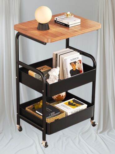 кухунный буфет: Металлическая тележка-органайзер на колесах - Материал: стальной