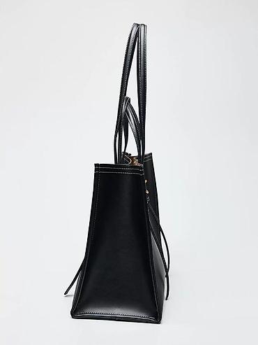 Портфелдер: Сумка Zara в наличии новая! 🖤 Сумка-шоппер (Tote Bag)- Черная — 3