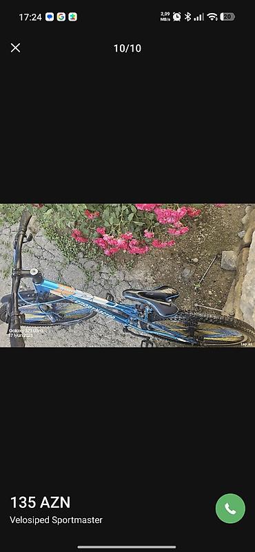 idman velosipedi type 1: Velosiped “Sportmaster” – dağ/şosse tipli, 29" təkərli. Rusiya — 2