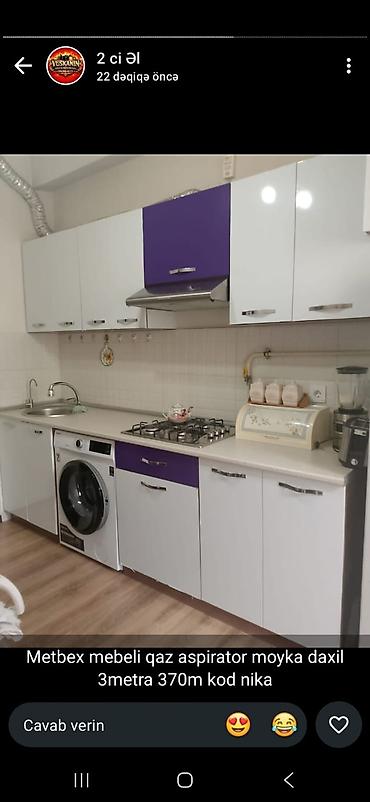 Metbex mebeli qaz peçi aspirator üstündə 
2.60. 3.30