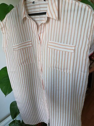 tunike zara: L (EU 40), Cotton, Stripes, color - Beige
