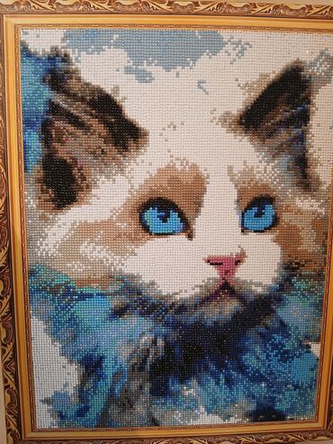 Башка коллекциялоо буюмдары: Продам картину "Красавица Кошка " на подрамнике можно повесить на